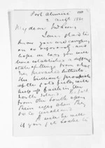 3 pages written 2 Aug 1860 by John Gibson Kinross to Sir Donald McLean, from Inward letters -  John G Kinross
