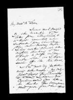 2 pages written 5 Jan 1860 by Robert Roger Strang to Sir Donald McLean, from Family correspondence - Robert Strang (father-in-law)