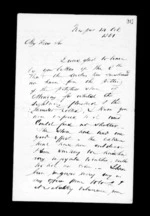 2 pages written 14 Oct 1861 by Robert Roger Strang in Napier City to Sir Donald McLean, from Family correspondence - Robert Strang (father-in-law)