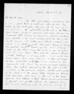 4 pages written 19 Mar 1870 by John Davies Ormond in Napier City to Sir Donald McLean, from Inward letters - J D Ormond