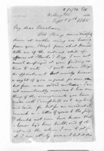 2 pages written 8 Sep 1865 by Bingham Arthur Ferard in Wellington to Sir Donald McLean, from Inward letters - B A Ferard