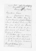 3 pages written 29 Dec 1865 by Captain Walter Charles Brackenbury in Auckland City to Sir Donald McLean, from Inward letters -  W C Brackenbury