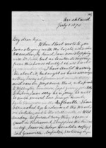 3 pages written 1 Jul 1870 by Sir Robert Donald Douglas Maclean in Auckland Region to Sir Donald McLean, from Inward family correspondence - Douglas Maclean (son)