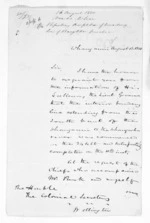 3 pages written 12 Aug 1850 by Sir Donald McLean in Wanganui District, from Native Land Purchase Commissioner - Papers
