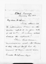 3 pages written 29 Jan 1858 by Herbert Samuel Wardell to Sir Donald McLean, from Inward letters - Surnames, War - Wat