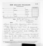 2 pages written 25 Aug 1871 by Sir Donald McLean to H D Maddock in Napier City, from Native Minister and Minister of Colonial Defence - Inward telegrams