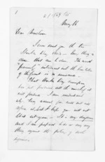 4 pages written 16 May 1873 by Francis Dart Fenton to Sir Donald McLean, from Inward letters - F D Fenton