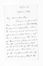 6 pages written 11 Jun 1862 by Michael Fitzgerald to Sir Donald McLean, from Inward letters - Michael Fitzgerald