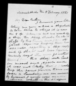 4 pages written 8 Feb 1861 by Alexander McLean in Maraekakaho to Sir Donald McLean, from Inward family correspondence - Alexander McLean (brother)