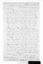 2 pages written 23 Mar 1865 by Robert George Hawes in Napier City to Sir Donald McLean in Hawke's Bay Region, from Hawke's Bay.  McLean and J D Ormond, Superintendents - Letters to Superintendent