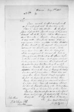 1 page written 8 May 1868 by George Tovey Buckland Worgan in Wairoa to Sir Donald McLean in Napier City, from Hawke's Bay.  McLean and J D Ormond, Superintendents - Letters to Superintendent