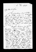 3 pages written 2 Nov 1853 by Robert Roger Strang to Sir Donald McLean, from Family correspondence - Robert Strang (father-in-law)