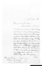 5 pages written 24 Apr 1860 by Hone Wetere Te Rerenga in Raglan and Kawhia to Sir Donald McLean in Auckland Region, from Secretary, Native Department - War in Taranaki and Waikato and  King Movement