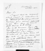 2 pages written 25 Feb 1873 by an unknown author in Auckland Region, from Outward drafts and fragments