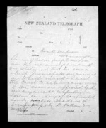 2 pages to Sir Donald McLean in Tauranga, from Native Minister - Inward telegrams