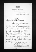 2 pages written 14 Jan 1875 by John Williamson to Sir Donald McLean, from Inward letters - Surnames, Williamson