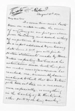 4 pages written 18 Aug 1874 by Robert Smelt Bush in Raglan to Sir Donald McLean in Wellington, from Inward letters - Robert S Bush