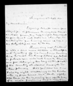 3 pages written 30 Sep 1850 by Sir Donald McLean in Wanganui District to Susan Douglas McLean, from Inward and outward family correspondence - Susan McLean (wife)