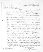 2 pages written 27 Jul 1866 by Alexander Kennedy in Napier City to Sir Donald McLean, from Inward letters -  Alexander Kennedy