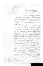 6 pages written 19 Apr 1860 by Sir Donald McLean in Waiuku to Sir Thomas Robert Gore Browne, from Secretary, Native Department - War in Taranaki and Waikato and  King Movement