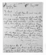 2 pages written 18 May 1866 by Edward Spencer Curling to Sir Donald McLean, from Inward letters - E S Curling