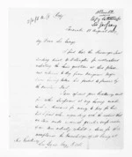 4 pages written 18 Aug 1852 by Sir Donald McLean in Taranaki Region to Sir George Grey, from Native Land Purchase Commissioner - Papers