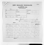 5 pages to Sir Donald McLean in Wellington, from Native Minister and Minister of Colonial Defence - Inward telegrams