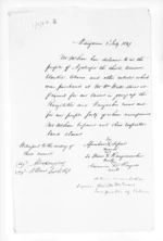 2 pages written 2 Jul 1849 by Aperahama Tipae, Heremia Te Rangiao, Sir Donald McLean and Alexander Campbell in Wanganui, from Native Land Purchase Commissioner - Papers