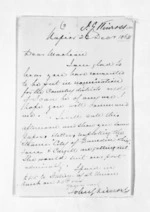 1 page written 23 Dec 1862 by John Gibson Kinross in Napier City to Sir Donald McLean, from Inward letters -  John G Kinross