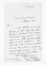 2 pages written 11 Aug 1876 by Coleman Phillips in Wellington City to Sir Donald McLean, from Inward letters - Surnames, Pet - Pic