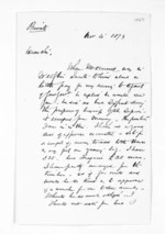 3 pages written 4 Nov 1874 by George Thomas Fannin, from Inward letters - G T Fannin