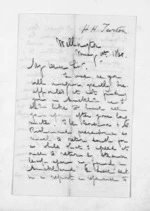 2 pages written 1 May 1860 by Rev Henry Hanson Turton in Wellington to Sir Donald McLean, from Inward letters -  Rev Henry Hanson Turton