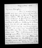 4 pages written 14 Aug 1852 by Sir Donald McLean to Susan Douglas McLean, from Inward family correspondence - Susan McLean (wife)