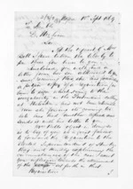 3 pages written 18 Sep 1869 by Robert William Ind Carver in Napier City to Sir Donald McLean, from Inward letters - Surnames, Car - Cha