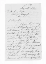 3 pages written 12 May 1856 by William Nicholas Searancke in Waiuku to Sir Donald McLean, from Inward letters - W N Searancke