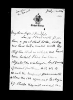 2 pages written 3 Jul 1869 by Sir Robert Donald Douglas Maclean to Sir Donald McLean, from Inward family correspondence - Douglas Maclean (son)