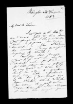 3 pages written 30   1853 by Robert Roger Strang in Wellington to Sir Donald McLean, from Family correspondence - Robert Strang (father-in-law)