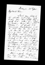 3 pages written by Robert Roger Strang in Wellington to Sir Donald McLean, from Family correspondence - Robert Strang (father-in-law)