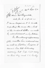 3 pages written 25 Sep 1874 by Sir James Fergusson, from Inward letters - Sir James Fergusson (Governor)