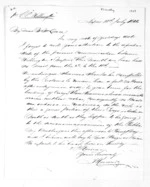 1 page written 28 Jul 1866 by Alexander Kennedy in Napier City to Sir Donald McLean, from Inward letters -  Alexander Kennedy