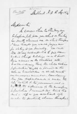 4 pages written 16 Aug 1862 by James Edward FitzGerald in Auckland Region to Sir Donald McLean, from Inward letters - J E FitzGerald