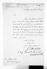 1 page written 11 Sep 1844 by John Tylston Wicksteed in New Plymouth District to Sir Donald McLean, from Papers relating to land - Land claims and purchases of the New Zealand Company at Taranaki, Wanganui and in the Wairarapa