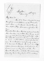 3 pages written 13 Jan 1873 by Robert Smelt Bush in Raglan to Sir Donald McLean in Wellington, from Inward letters - Robert S Bush