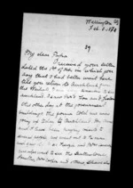 2 pages written 8 Feb 1870 by Sir Robert Donald Douglas Maclean to Sir Donald McLean, from Inward family correspondence - Douglas Maclean (son)