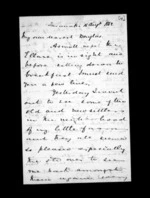 3 pages written 18 Aug 1852 by Sir Donald McLean in Taranaki Region to Susan Douglas McLean, from Inward family correspondence - Susan McLean (wife)