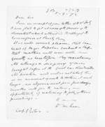 2 pages written 5 Sep 1873 by Sir Donald McLean to Captain Porter, from Minister of Colonial Defence - East Coast hostilities