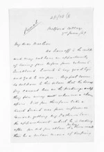 2 pages written 3 Jun 1859 by Michael Fitzgerald in Napier City to Sir Donald McLean, from Inward letters - Michael Fitzgerald