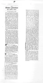 1 page, from Native Minister and Minister of Colonial Defence - General newspaper cuttings