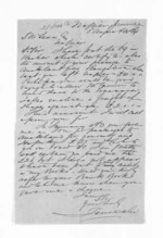 2 pages written 8 Aug 1864 by Voleur Lambe Machado Janisch in Napier City to Sir Donald McLean in Napier City, from Inward letters -  V Janisch