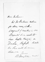 1 page written by Charles Edward Mallard Haughton to Sir Donald McLean, from Inward letters - Surnames, Har - Haw